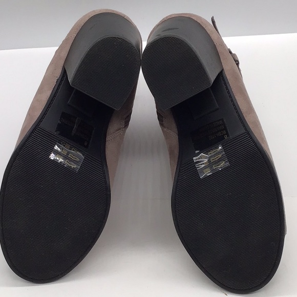 London Rag Taupe Peep Toe Buckle Heeled Ankle Boot - Picture 9 of 10